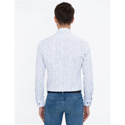 Beyaz Slim Fit Uzun Kollu Gömlek