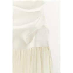 CONTRAST STRAPLESS MIDI DRESS
