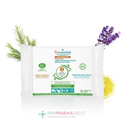 Puressentiel Assainissant Lingettes Désinfectantes aux Huiles Essentielles BIO x32