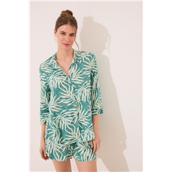 Set camisa y pantalón corto print hojas