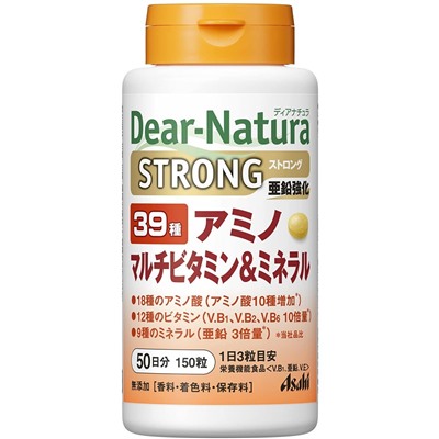 ASAHI DEAR NATURA strong 39 amino multivitamin and mineral Асахи Деар натура стронг 39 амино мультивитамины и минералы на 50 дней