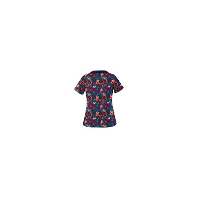 UA Flutter Flattery Navy Scallop Neck Scrub Top