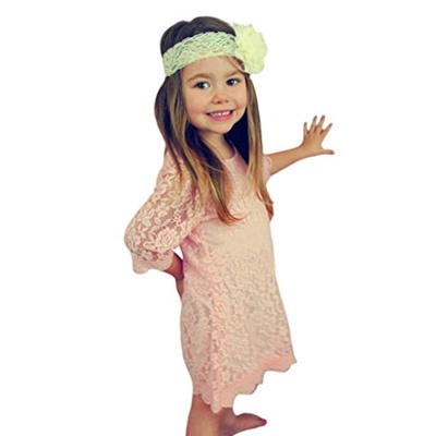 CVERRE Flower Girl Lace Dress Country Dresses Sleeves 1-6 7-16