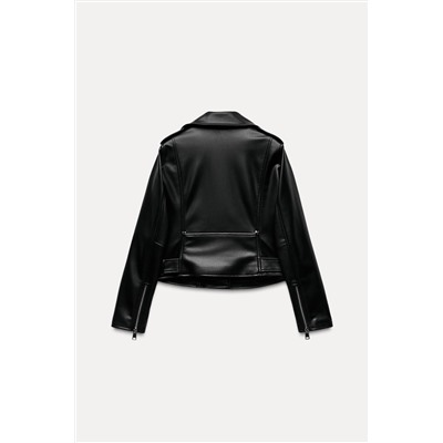 FAUX LEATHER BIKER JACKET