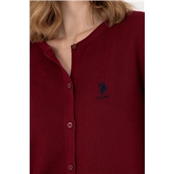 Kadın Bordo Basic Triko Hırka