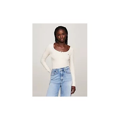 Tommy Jeans Ribbed Scoop-Neck Henley