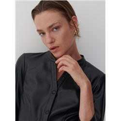 Hemdblusenkleid aus Lederimitat