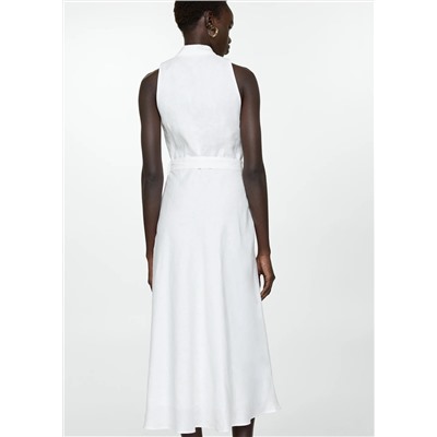 Vestido lino cinturón