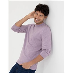 Koyu Lila Slim Fit Bisiklet Yaka Basic Triko Kazak