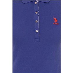 Kadın Mavi Basic Polo Yaka Tişört