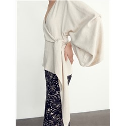 Bluse aus Leinenmischung