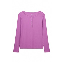 Camiseta manga larga canalé morado