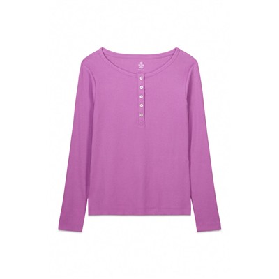 Camiseta manga larga canalé morado