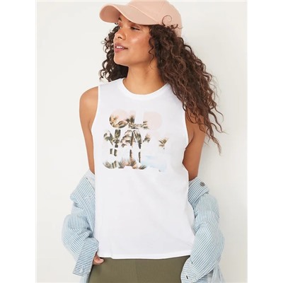 EveryWear Sleeveless Logo Graphic T-Shirt for Women