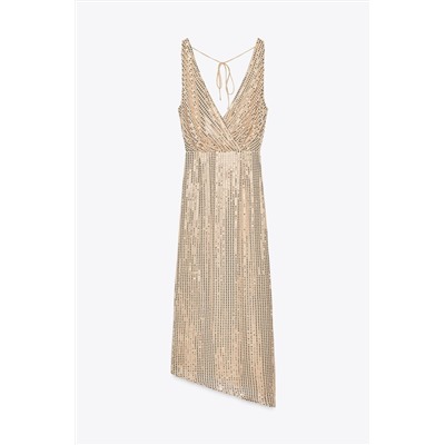 SEQUINNED MIDI DRESS