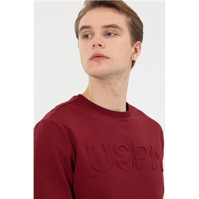 Erkek Bordo Basic Sweatshirt