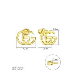 Серьги-пусеты из золочёного серебра - GG 925 пробы 4-578лз