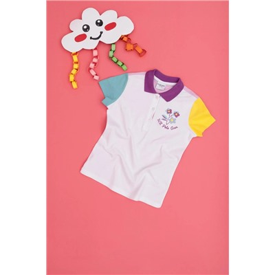 U.S. Polo Assn., Kız Çocuk Beyaz Polo Yaka Tişört 1834329