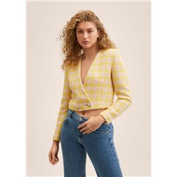 Chaqueta tweed crop -  Mujer | MANGO OUTLET Melilla