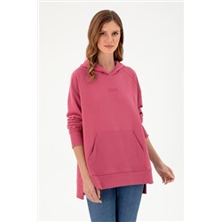 Kadın Pembe Kapüşonlu Sweatshirt