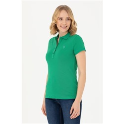 Kadın Yeşil Basic Polo Yaka Tişört