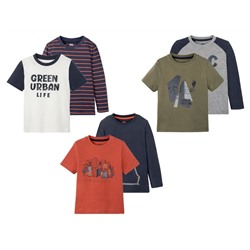 LUPILU® Kleinkinder Shirts Jungen, 2 Stück, mit Baumwolle
