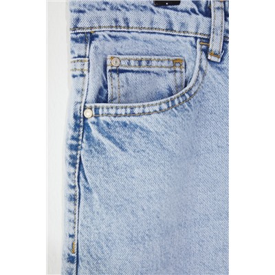 Mavi Yüksek Bel Geniş Paça Büyük Beden Jeans TBBSS24CJ00042
