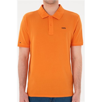 Erkek Regular Fit Polo Yaka Turuncu Basic Tişört