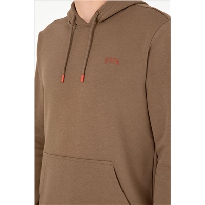 Erkek Haki Basic Sweatshirt