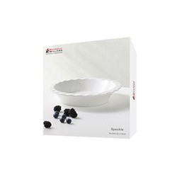 Форма для запекания, 25 см, фарфор P, круглая, молочная, в крапинку, Speckle, 63154