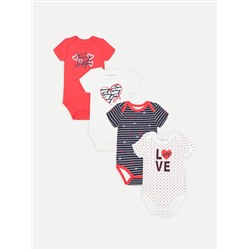 TOMMY HILFIGER BABIES' 4PK ONESIE SET