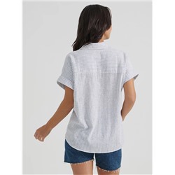 Women's Short Sleeve Stripe Utility Shirt