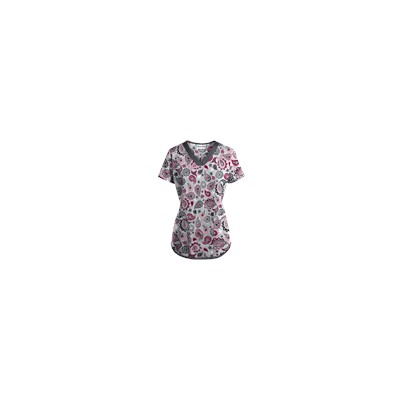 UA Gypsy Jewel Silver Print Scrub Top