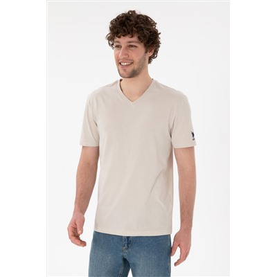 Erkek Regular Fit  V Yaka Taş Basic Tişört