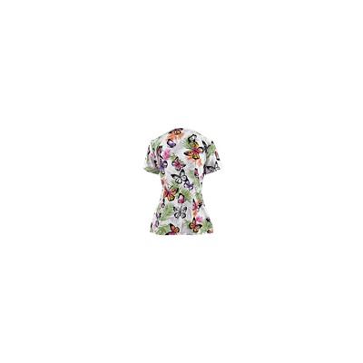 Cherokee Runway Scrubs Botanical Bliss Print Top