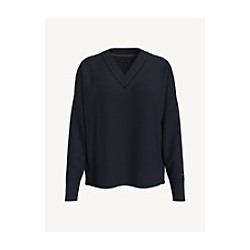 TOMMY HILFIGER V-NECK MONOGRAM SWEATER