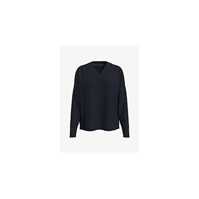 TOMMY HILFIGER V-NECK MONOGRAM SWEATER