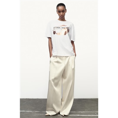 T-SHIRT WITH METALLIC PRINT