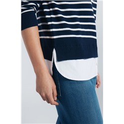 Jersey rayas combinado detalle bordado