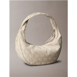 Allover Monogram Logo Crescent Shoulder Bag
