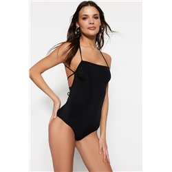 TRENDYOLMİLLA Siyah Kare Yaka Sırt Dekolteli Regular Core Mayo TBESS21MA0295