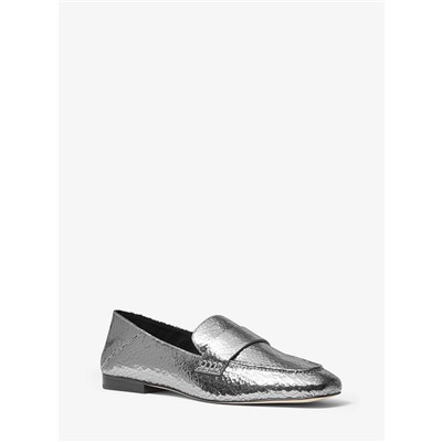 MICHAEL MICHAEL KORS Emory Crackled Metallic Leather Loafer