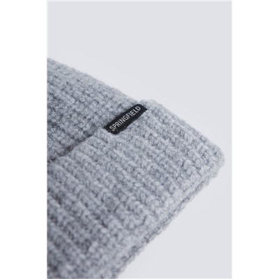 Gorro beanie de punto en crudo