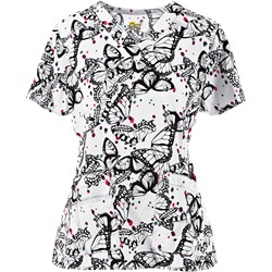 WonderWink Scrubs WonderFLEX Wingin' It Print Top