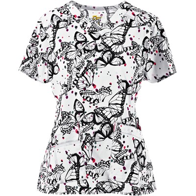 WonderWink Scrubs WonderFLEX Wingin' It Print Top