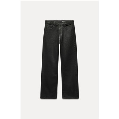 ZW COLLECTION RELAXED MID-WAIST WAXED JEANS