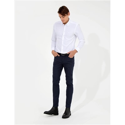 Beyaz Slim Fit Oxford Gömlek