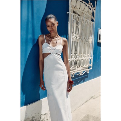 Z1975 MIDI DENIM CUT OUT DRESS