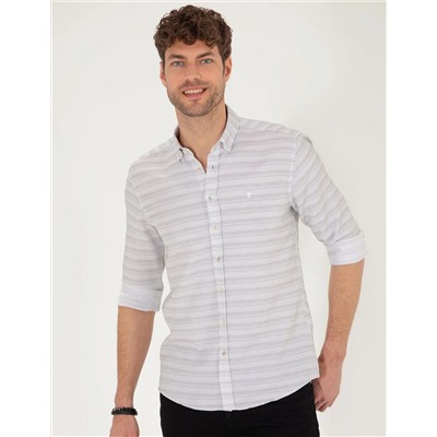 Antrasit Slim Fit Uzun Kollu Gömlek