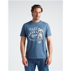 Print T-shirt, Men, Blue